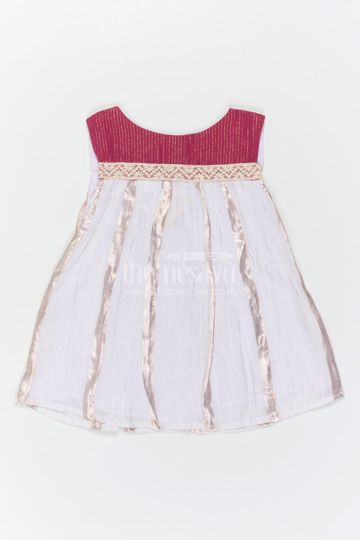 Girls Striped Frock for Festive Outings and Family Gatherings