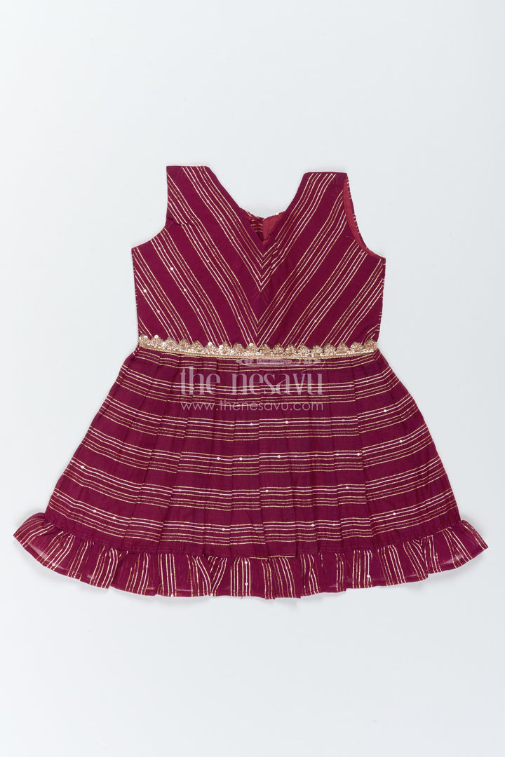 Ethnic Frock for Girls with Woven Texture for Weddings and Parties