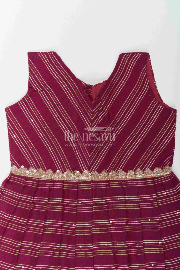Ethnic Frock for Girls with Woven Texture for Weddings and Parties