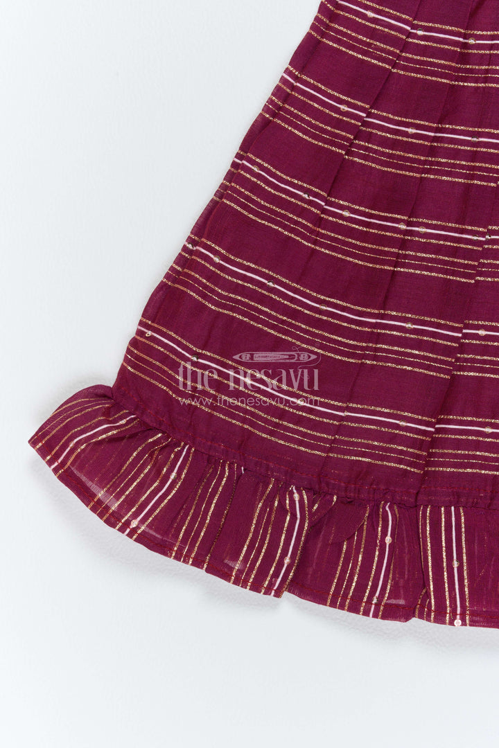 Ethnic Frock for Girls with Woven Texture for Weddings and Parties