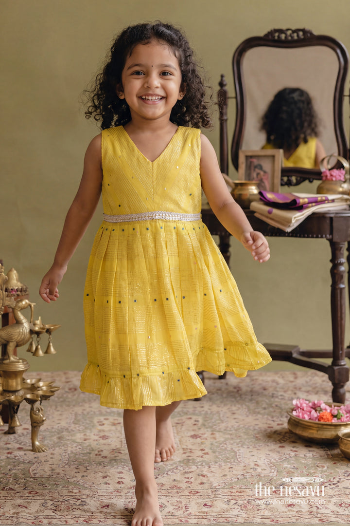 Ethnic Frock for Girls in Yellow for Festive Gatherings