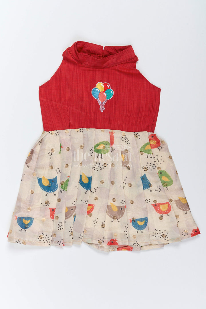 Girls Chanderi Frock with Digital Print for Family Functions