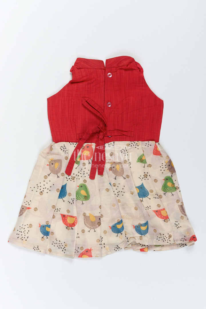 Girls Chanderi Frock with Digital Print for Family Functions