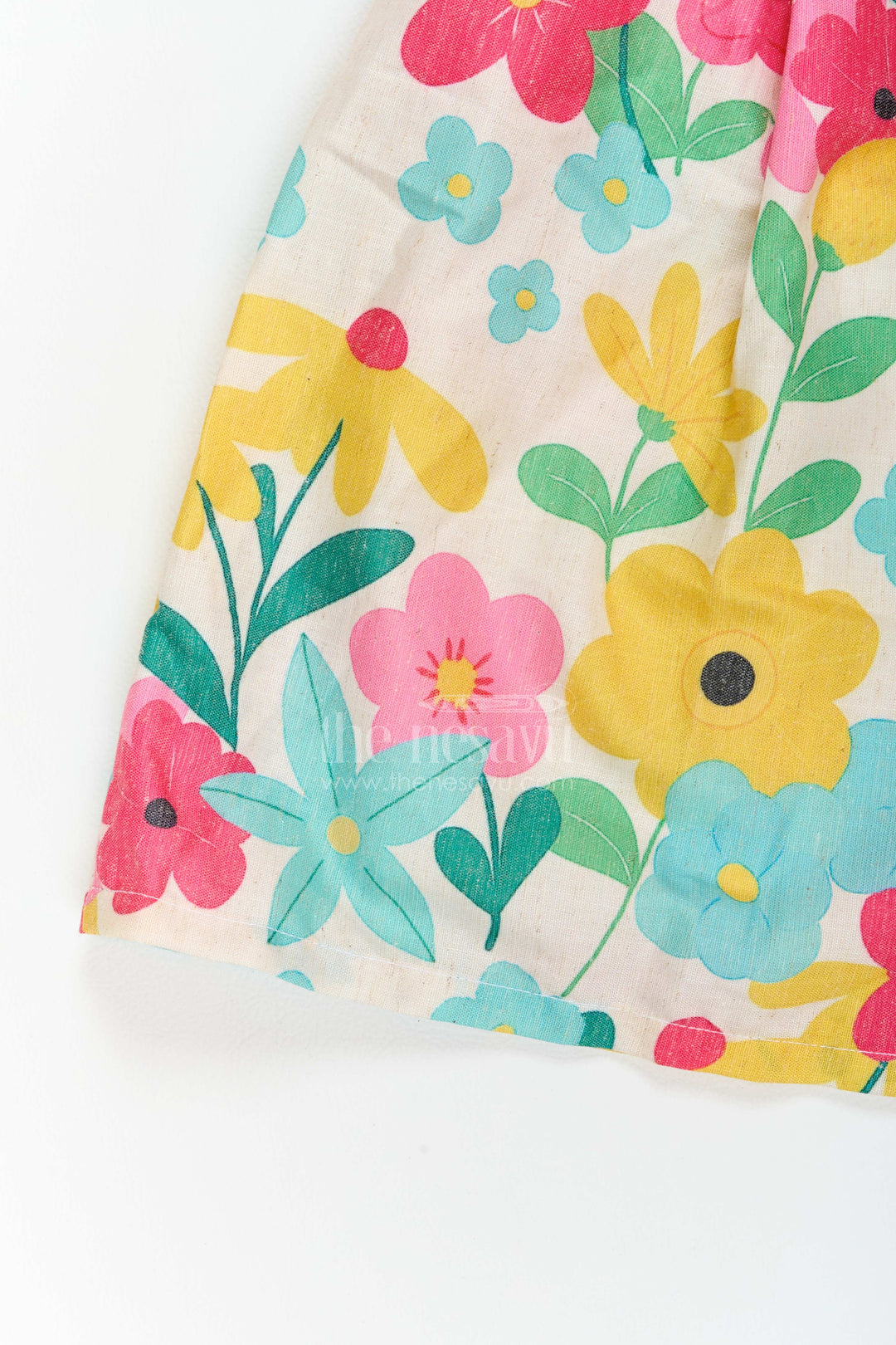 Girls Floral Cotton Frock for Birthdays Garden Parties and Family Outings