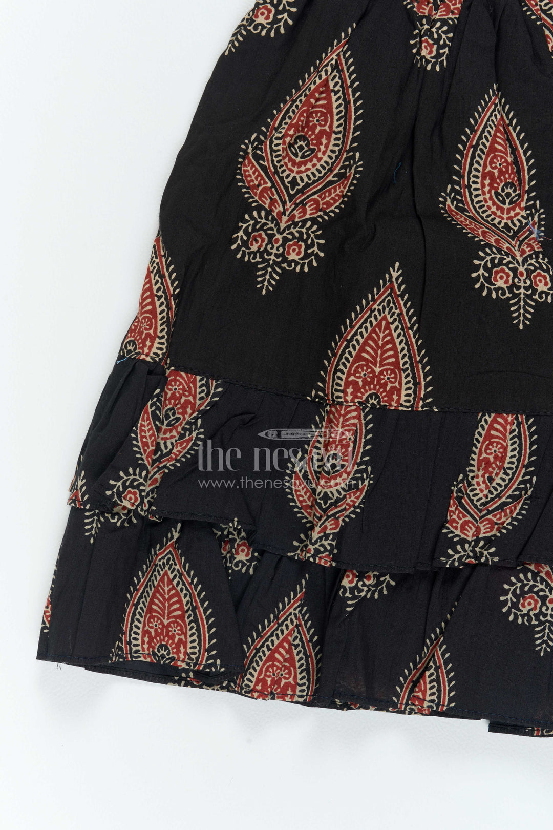 Girls Kalamkari Print Cotton Frock for Birthdays Outings and Festive Days