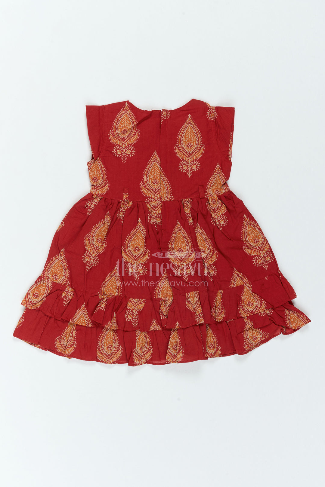 Girls Traditional Print Frock for Temple Visits Birthdays and Family Functions
