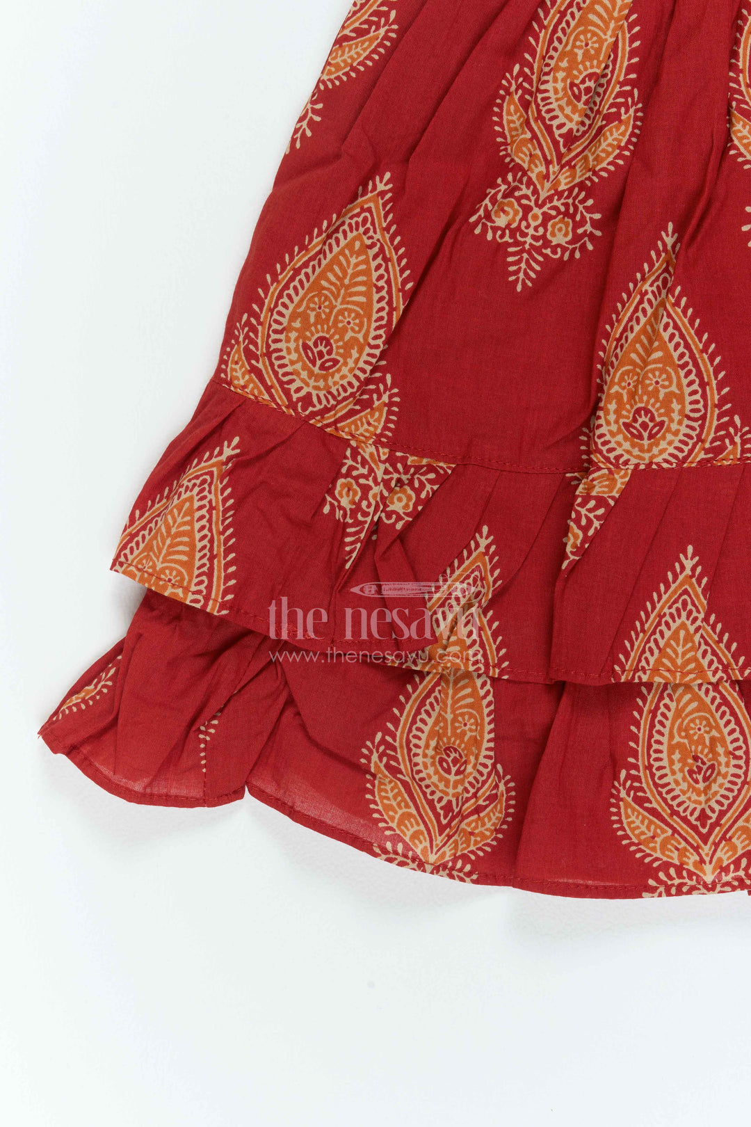 Girls Traditional Print Frock for Temple Visits Birthdays and Family Functions