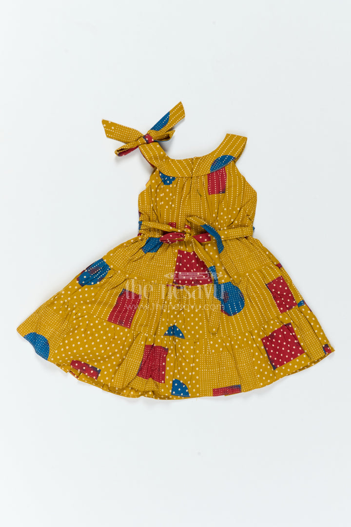 Girls Printed Cotton Frock for Festive Outings Birthdays and Cultural Days