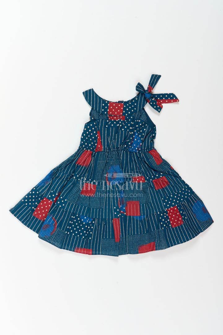 Girls Ethnic Print Frock for Temple Visits Celebrations and Family Photos