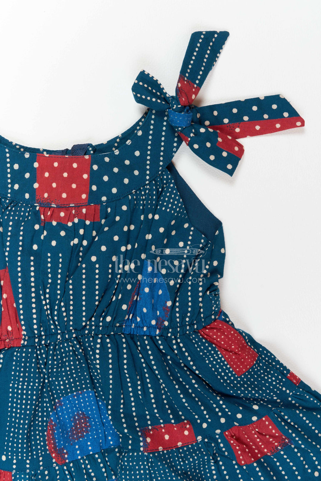 Girls Ethnic Print Frock for Temple Visits Celebrations and Family Photos