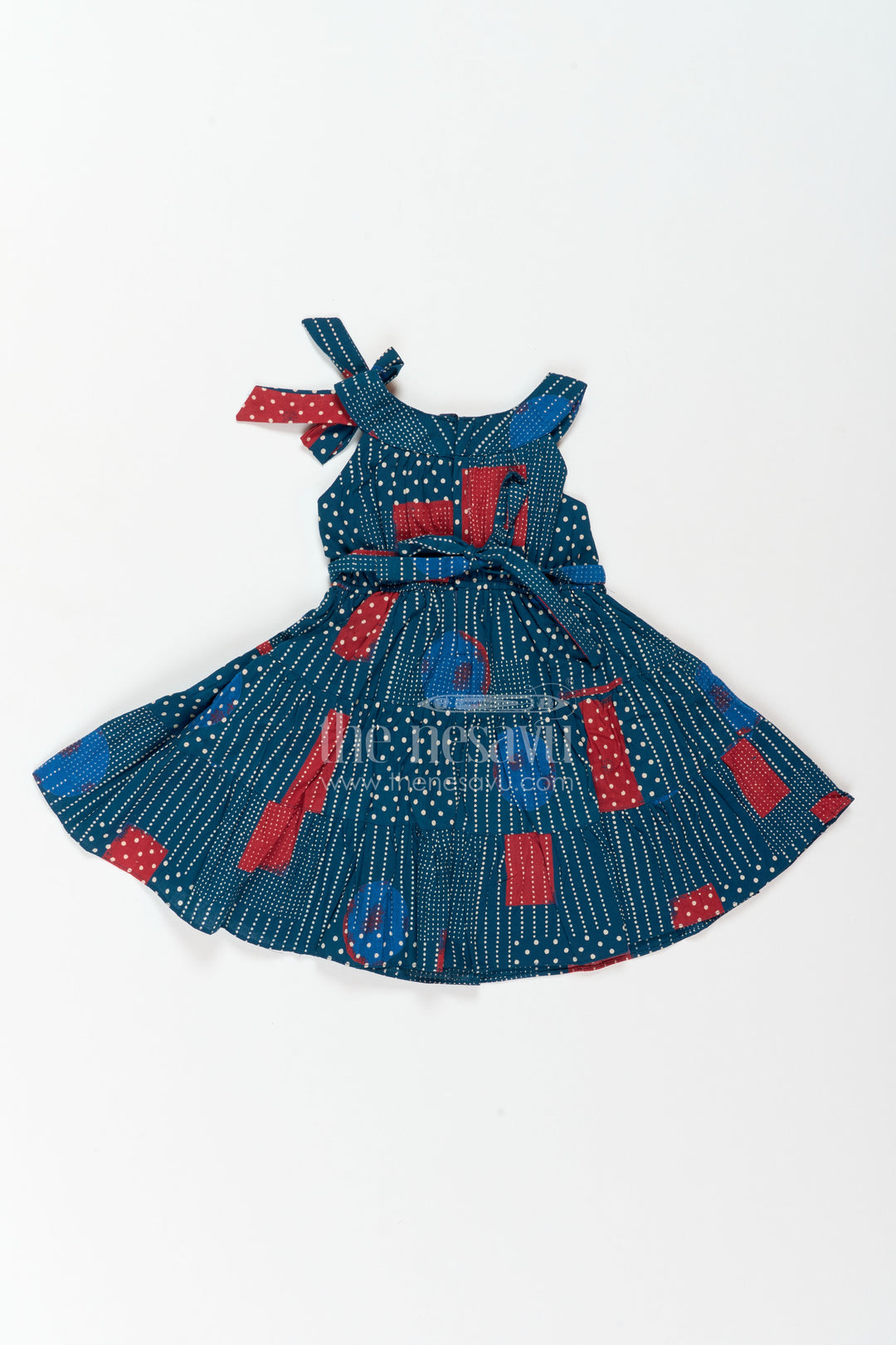 Girls Ethnic Print Frock for Temple Visits Celebrations and Family Photos