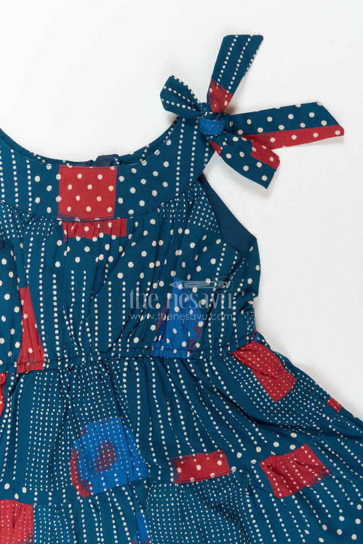 Girls Ethnic Print Frock for Temple Visits Celebrations and Family Photos