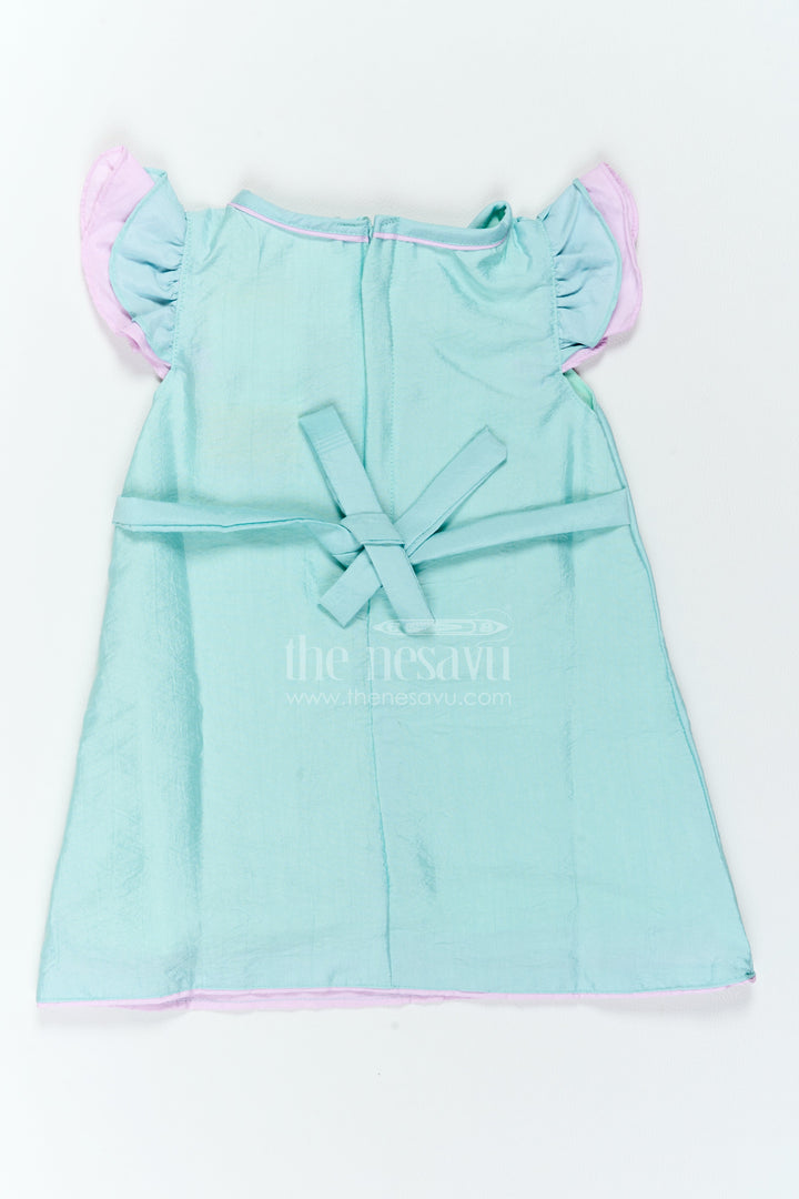 Girls Floral Applique Frock for Playdates Birthdays and Family Outings