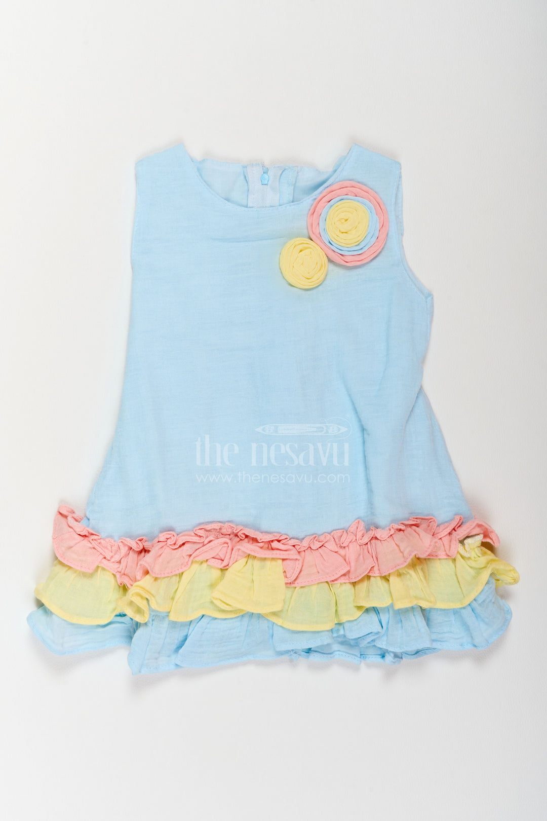 Girls Layered Hem Frock for Birthdays Playtime and Cheerful Day Outings