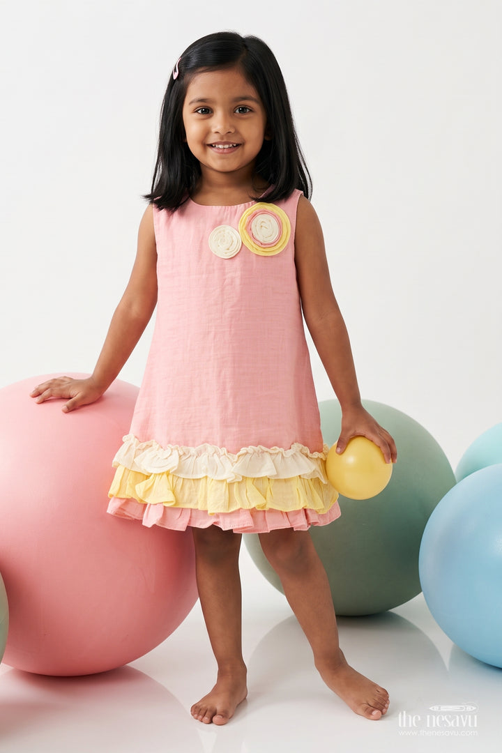 Girls Layered Ruffle Frock for Birthdays Playdates and Family Outings