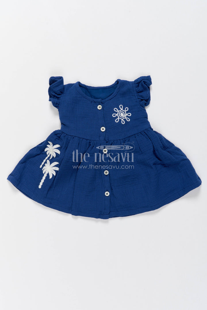 Girls Frock Dress in Blue for Celebrations and Photos