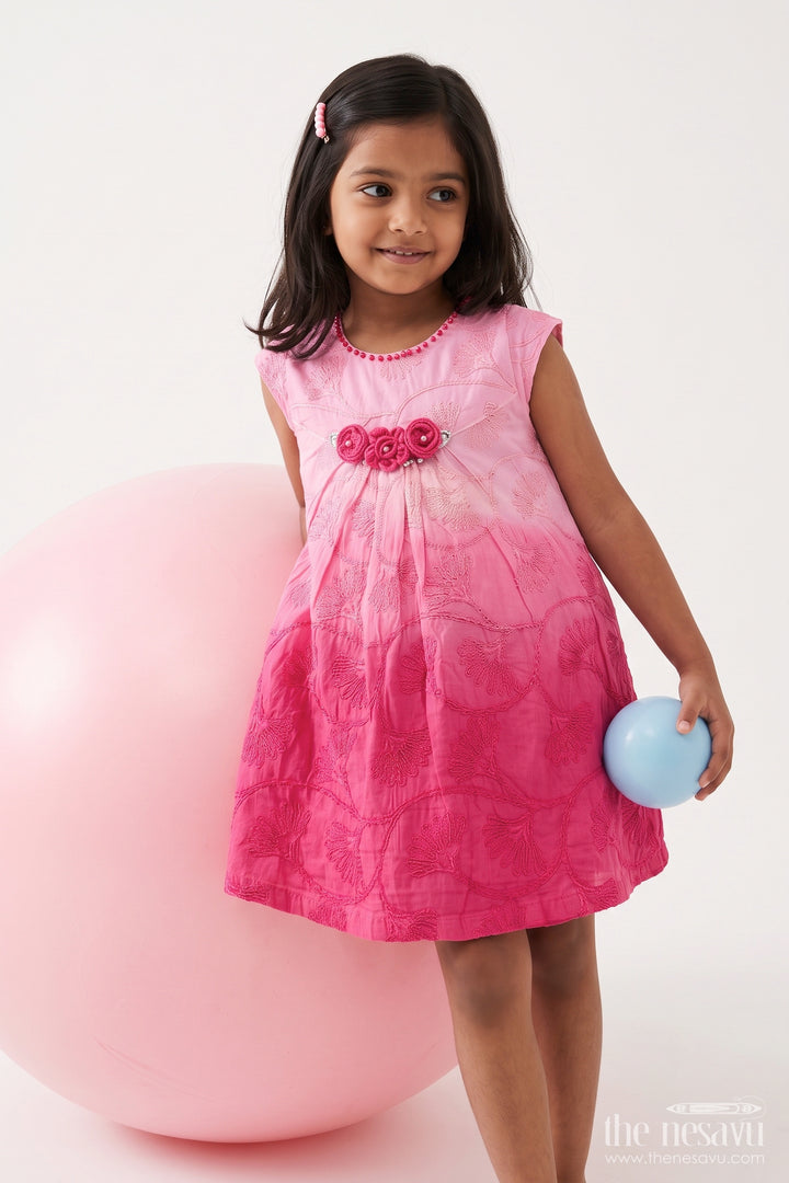 Girls Frock Dress in Pink for Celebrations and Photos
