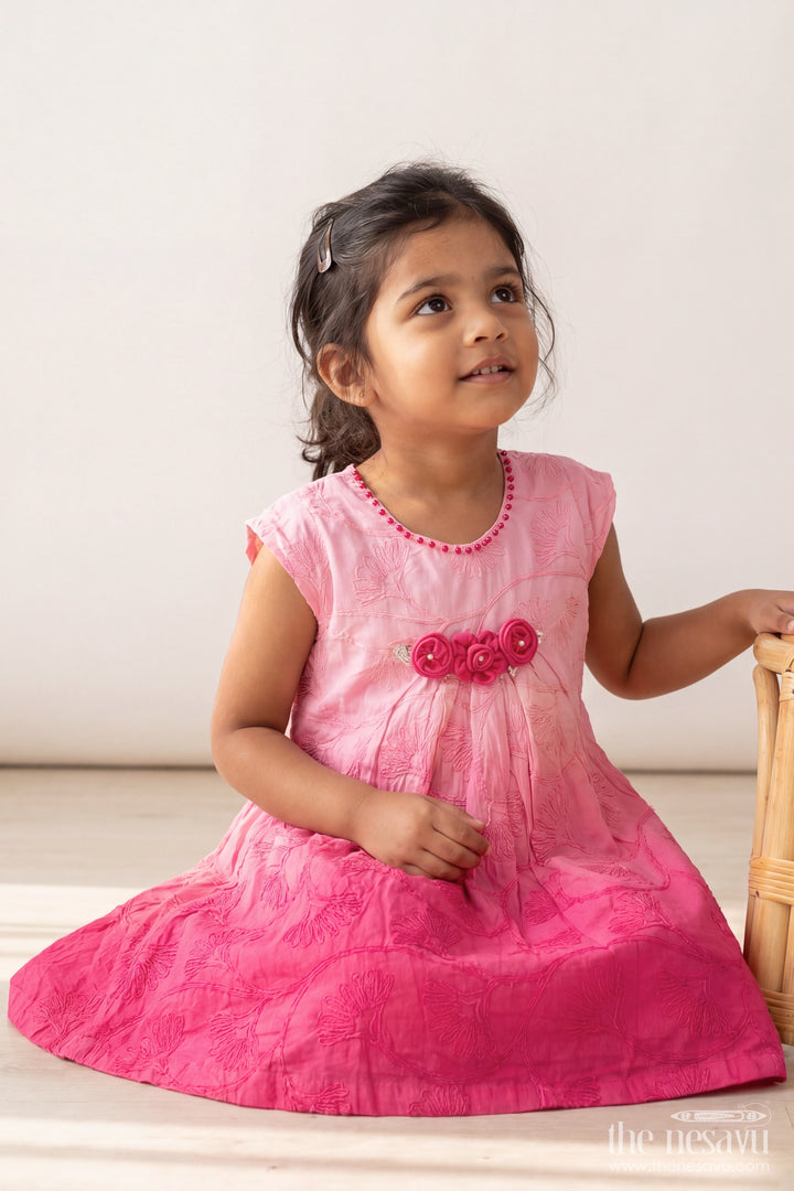 Girls Frock Dress in Pink for Celebrations and Photos