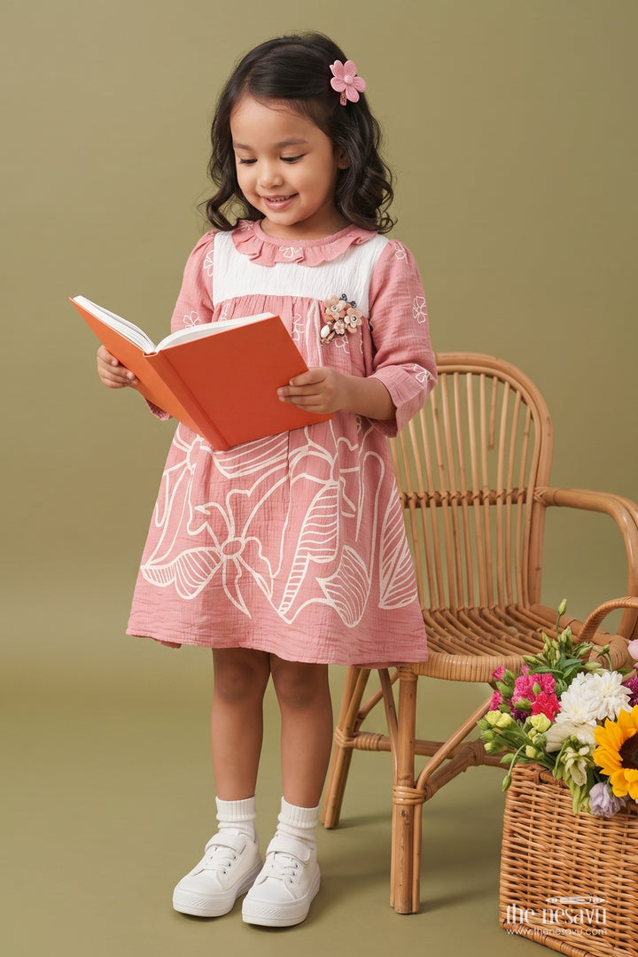 Girls Frock Dress with Digital Print for Weddings and Parties