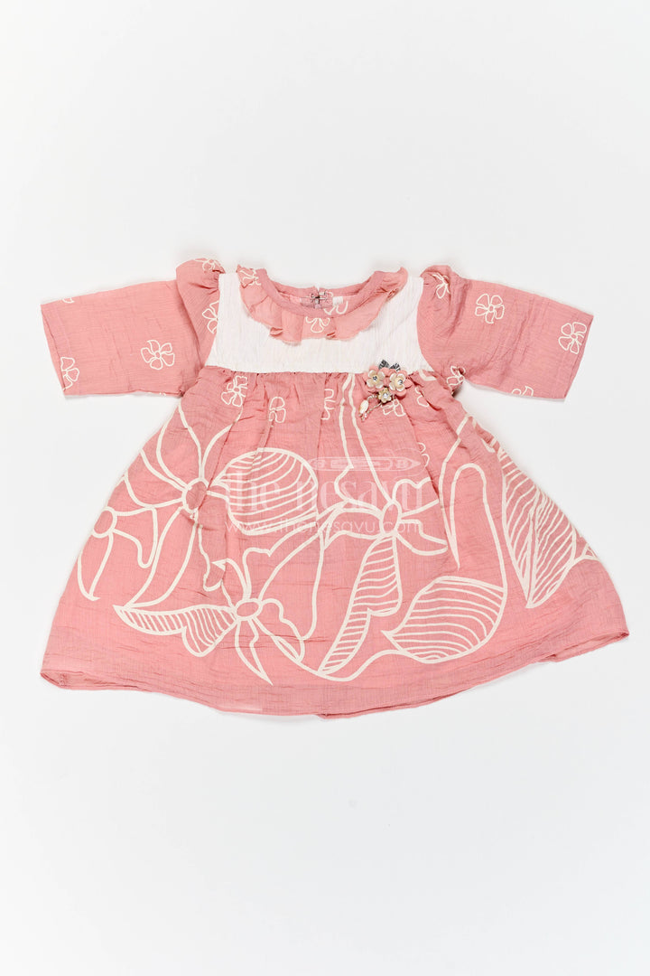 Girls Frock Dress with Digital Print for Weddings and Parties