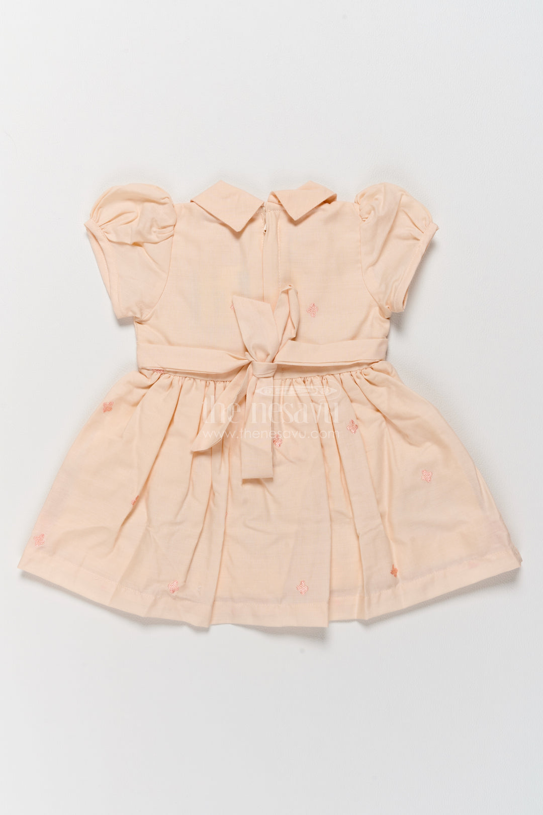 Cotton Dress for Girls in Orange for Joyful Occasions