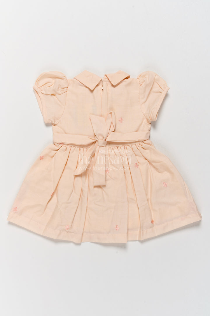 Cotton Dress for Girls in Orange for Joyful Occasions