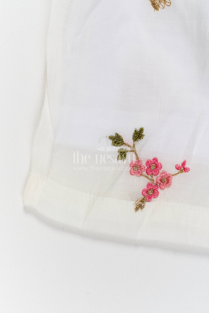 Ethnic Frock for Girls in Off White for Celebrations and Photos