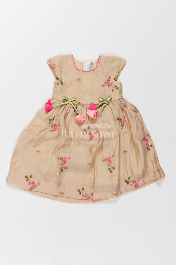 Ethnic Frock for Girls with Thread Embroidery for Weddings and Parties