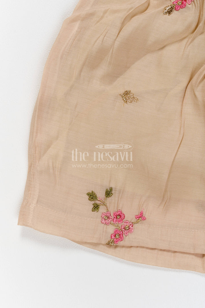 Ethnic Frock for Girls with Thread Embroidery for Weddings and Parties