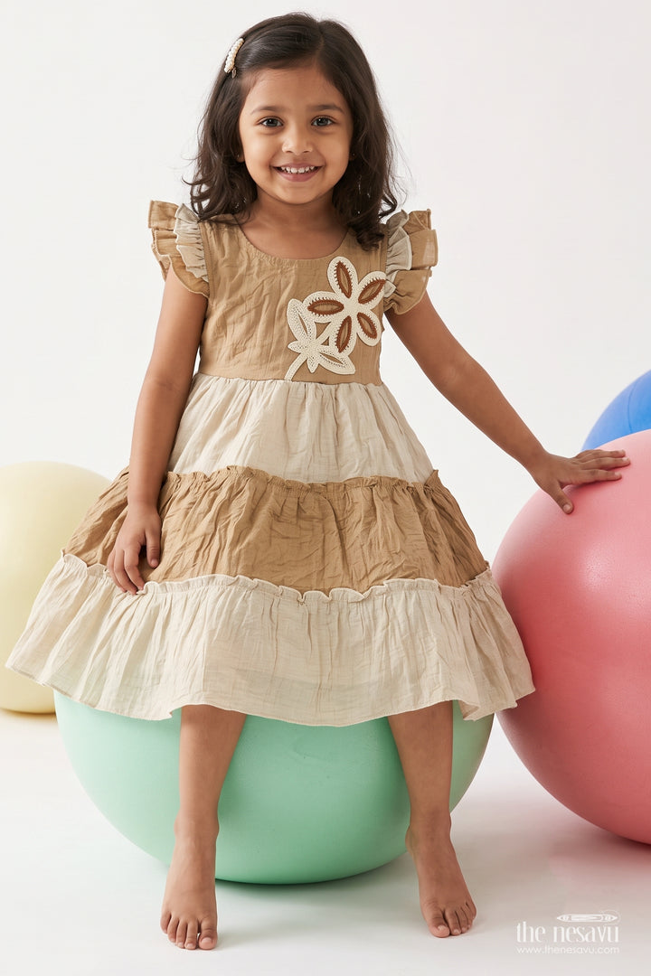 Girls Layered Celebration Frock for Parties Family Photos and Festive Outings
