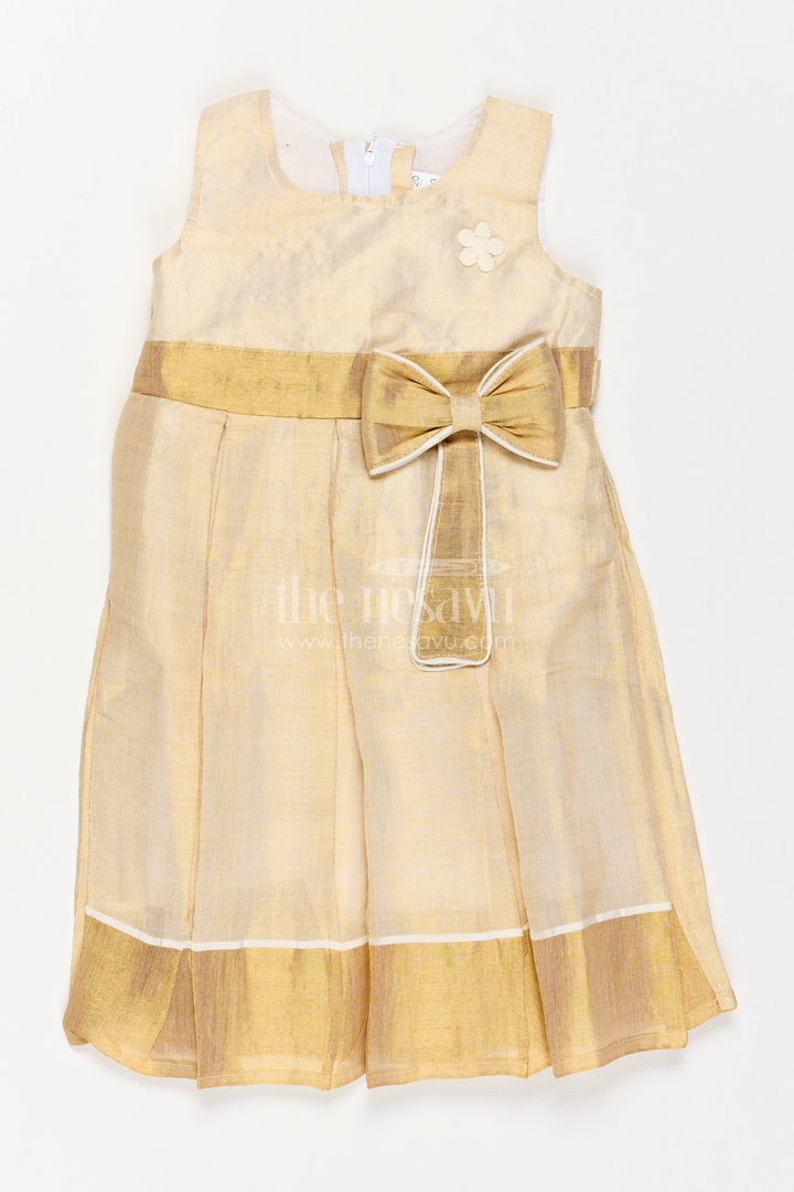 Cotton Dress for Girls with Woven Texture for Festive Occasions