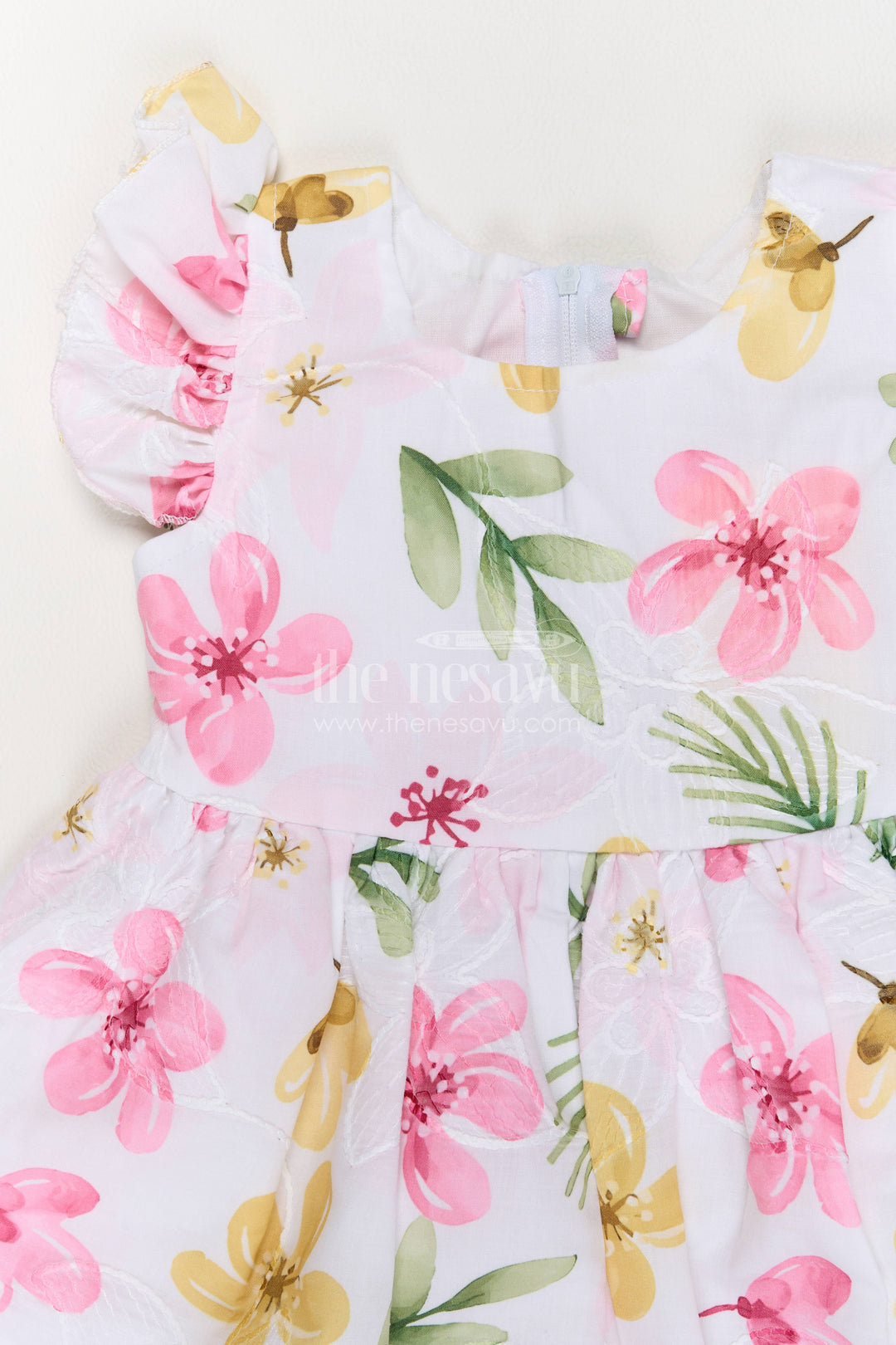 Girls Cotton Frock in Pink with Digital Print