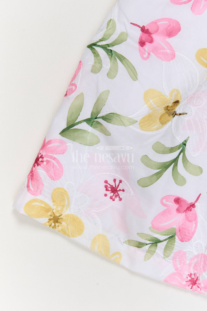Girls Cotton Frock in Pink with Digital Print