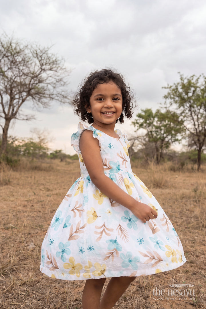 Cotton Dress for Girls with Digital Print for Festive Occasions