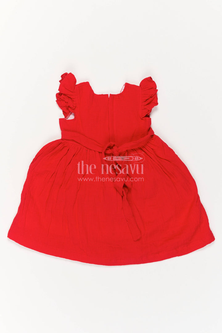 Girls Cotton Frock with Thread Embroidery for Family Functions