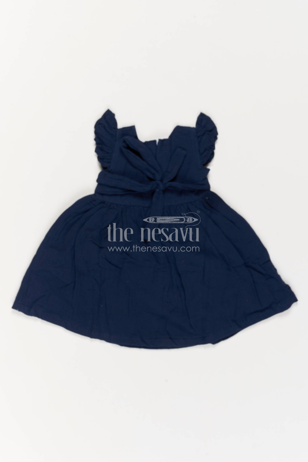 Cotton Dress for Girls in Blue with an Occasion Ready Finish