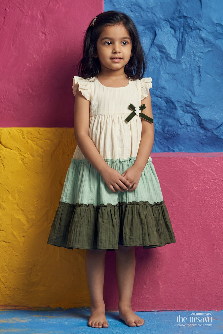 Girls Tiered Cotton Frock for Family Celebrations and Special Outings