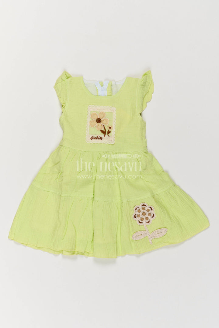 Girls Frock Dress with Thread Embroidery for Weddings and Parties