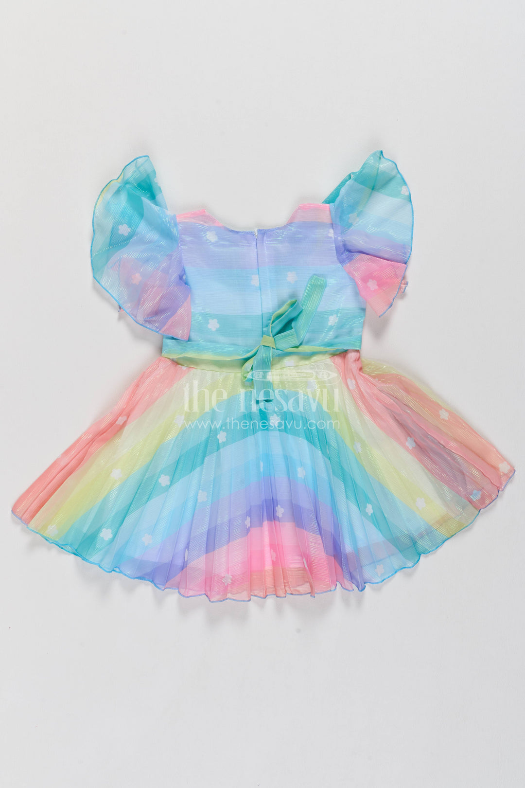 Girls Fancy Frock in Multicolor with Smart Tailoring