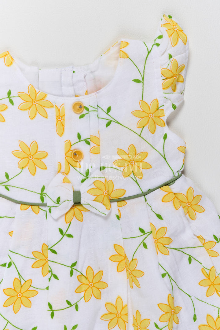 Girls Frock Dress in Yellow for Celebrations and Photos