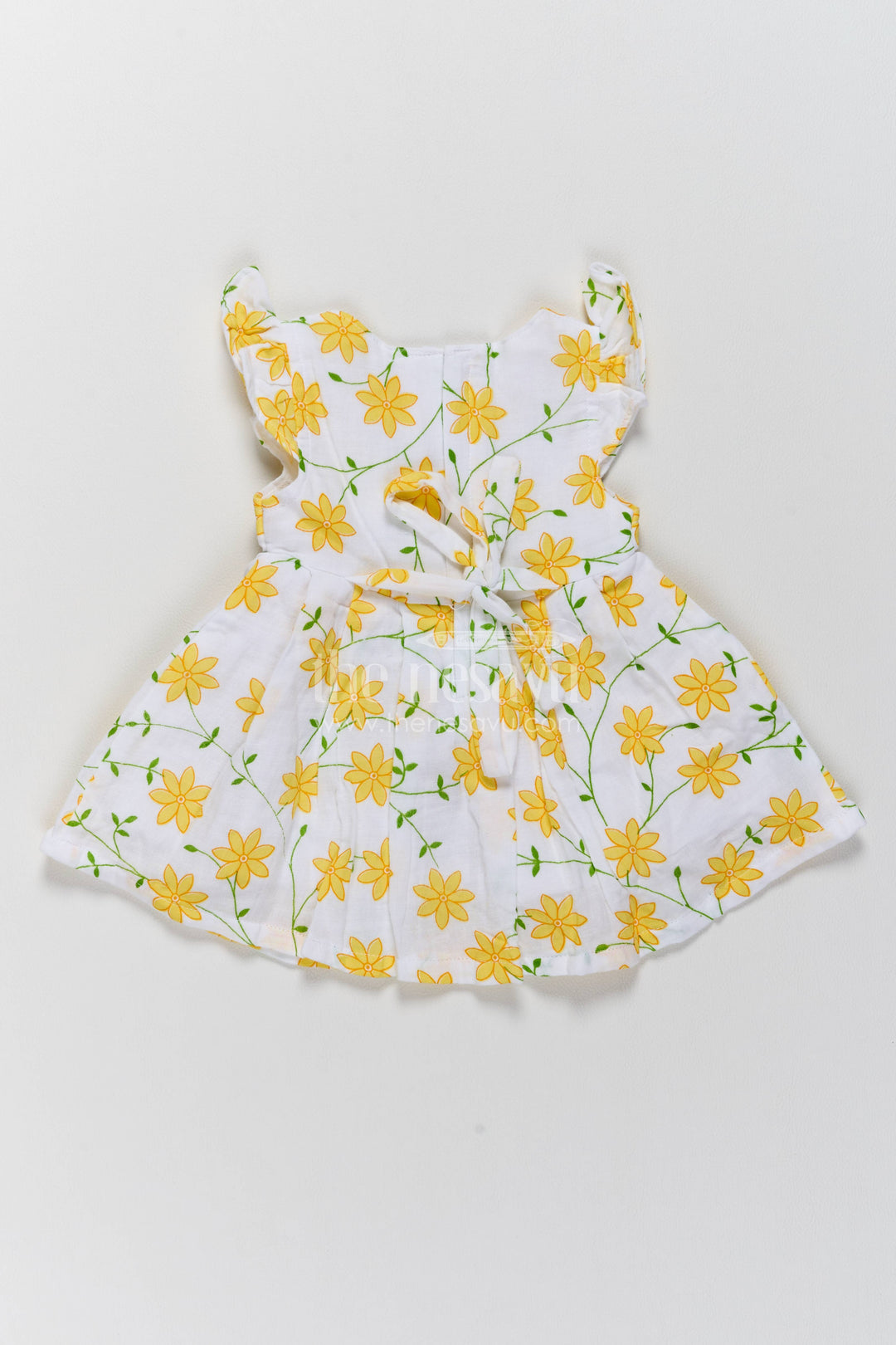 Girls Frock Dress in Yellow for Celebrations and Photos