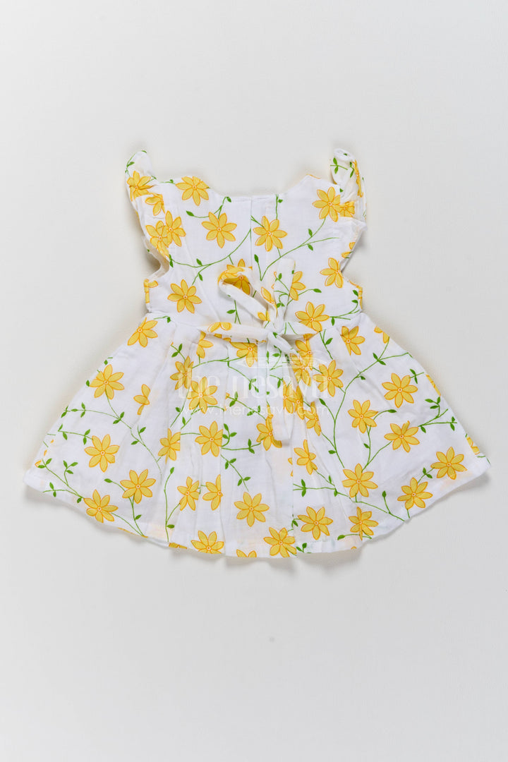 Girls Frock Dress in Yellow for Celebrations and Photos
