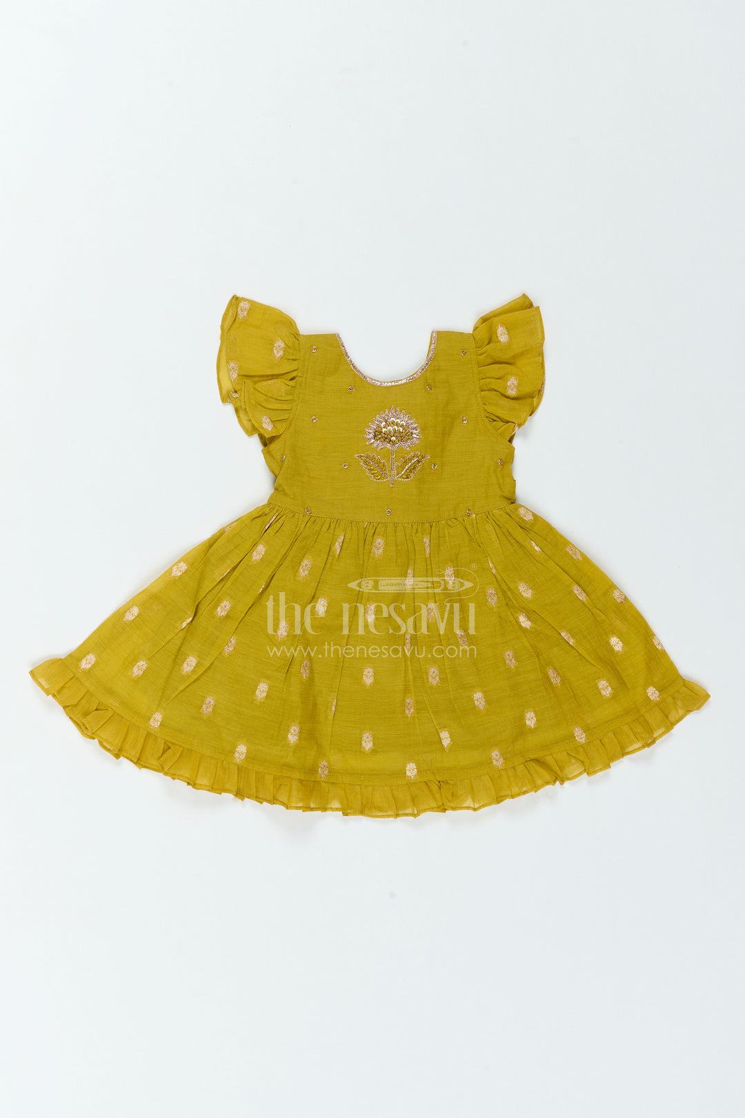 Ethnic Frock for Girls in Green for Milestone Days
