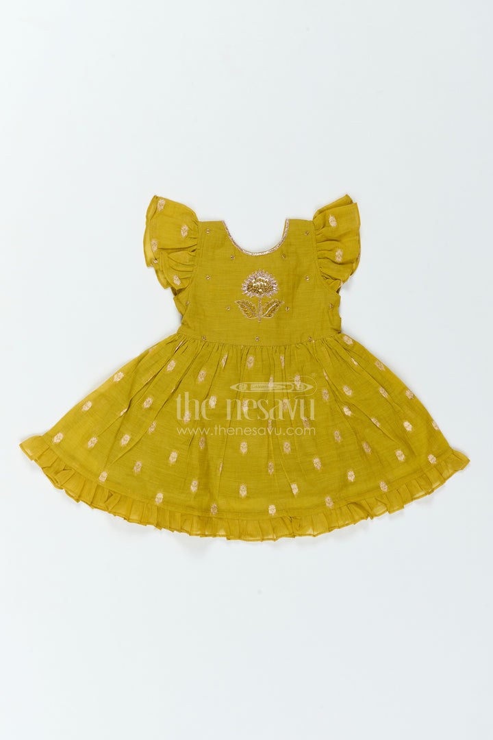Ethnic Frock for Girls in Green for Milestone Days
