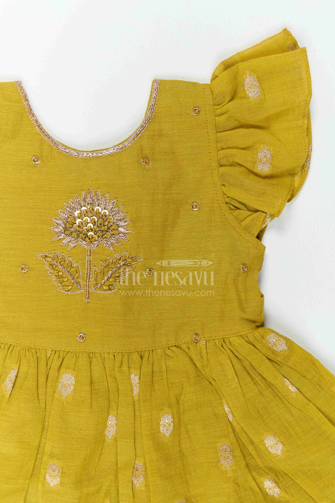Ethnic Frock for Girls in Green for Milestone Days
