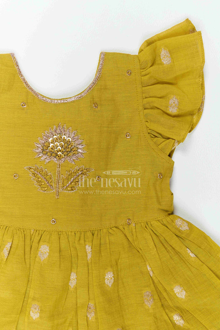 Ethnic Frock for Girls in Green for Milestone Days