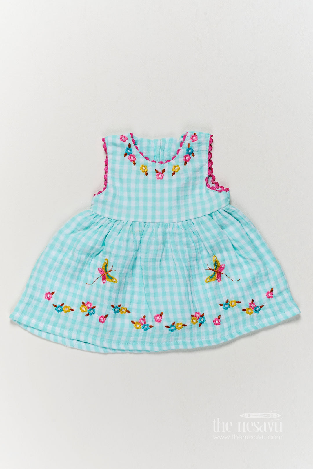 Cotton Dress for Girls in Blue for Wedding Moments