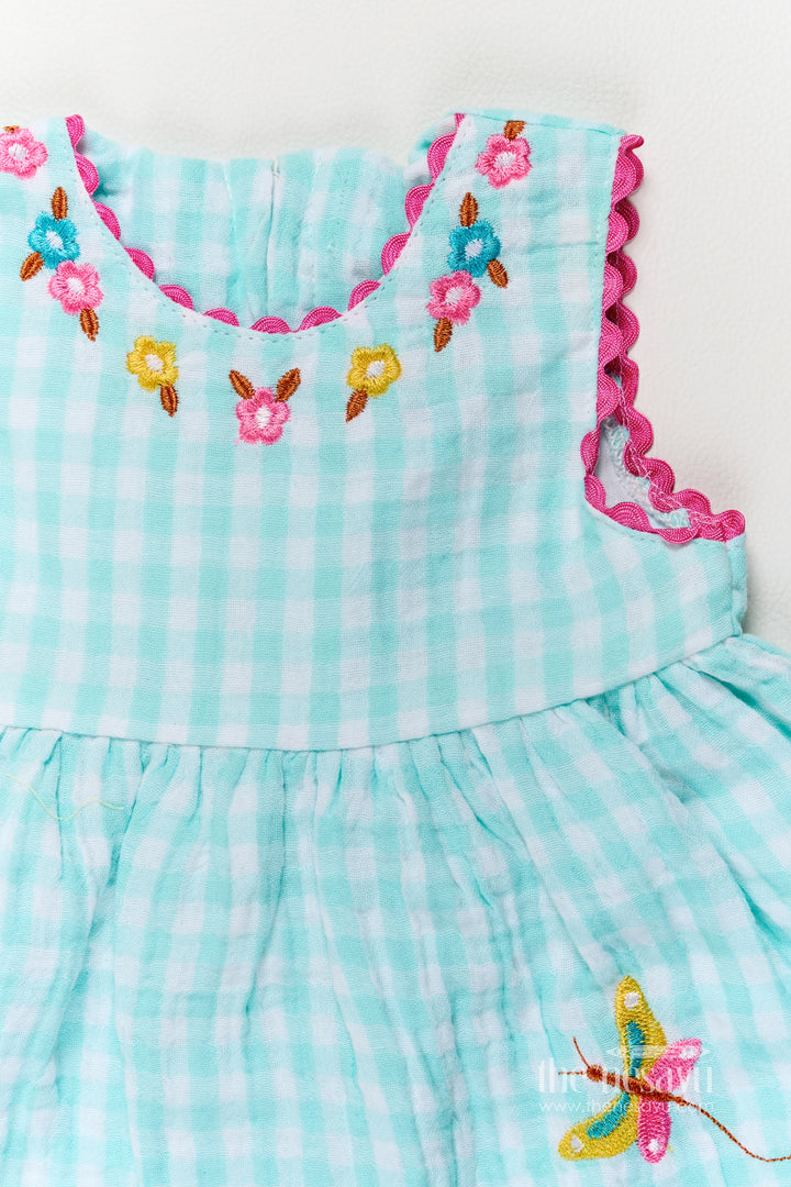 Cotton Dress for Girls in Blue for Wedding Moments