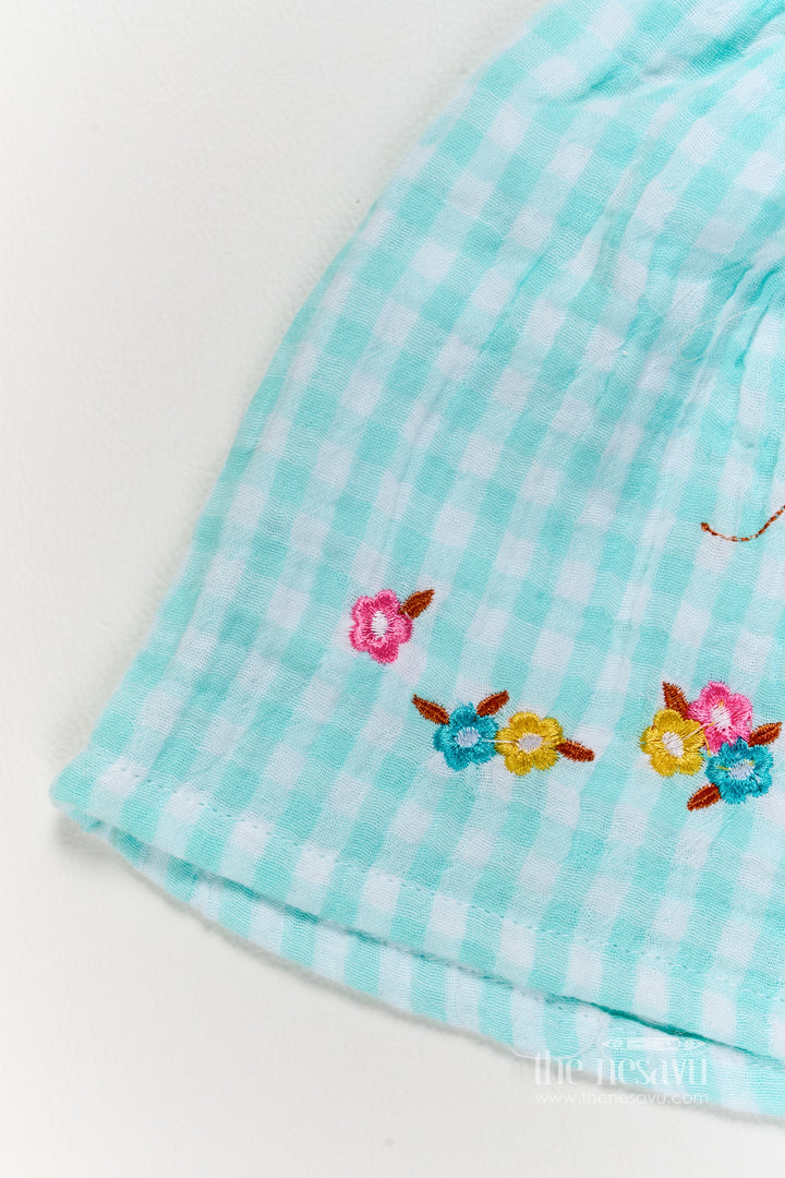 Cotton Dress for Girls in Blue for Wedding Moments