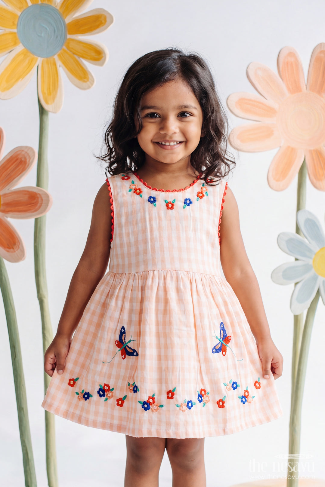 Girls Frock Dress in Orange for Milestone Days